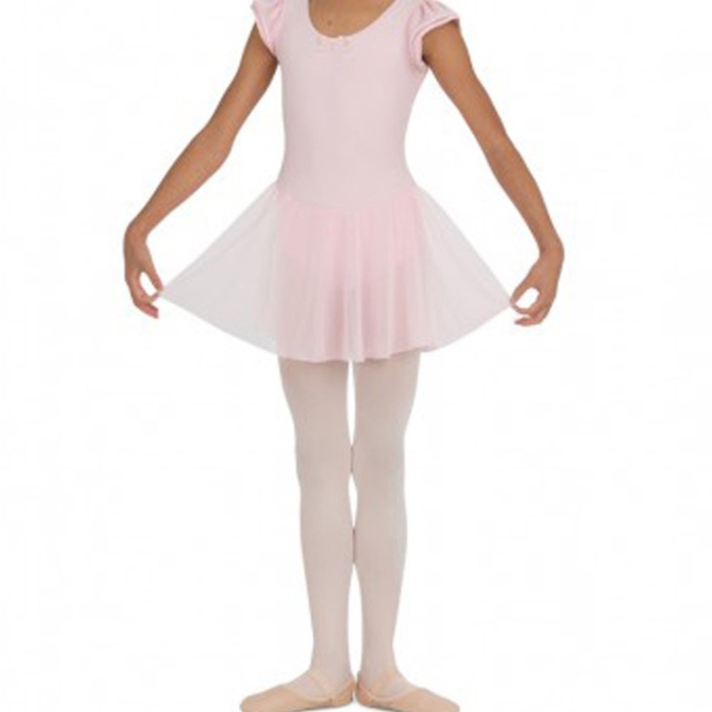 Capezio Children's Collection Flutter Sleeve Dress in pink, Size Small